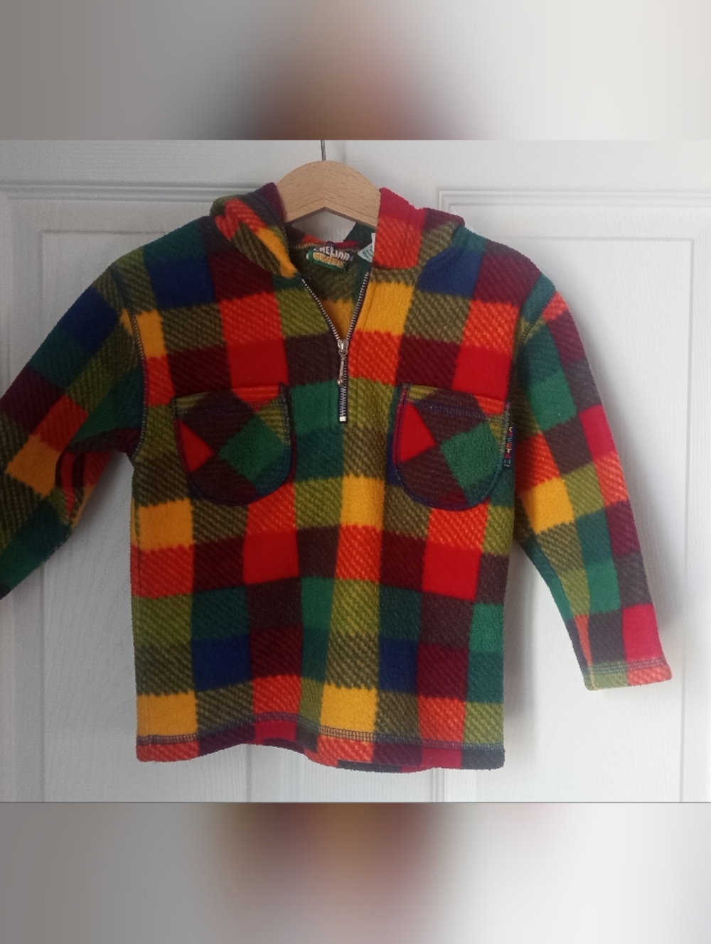 Children's Hooded Plaid Pullover Sweater - Multicolor